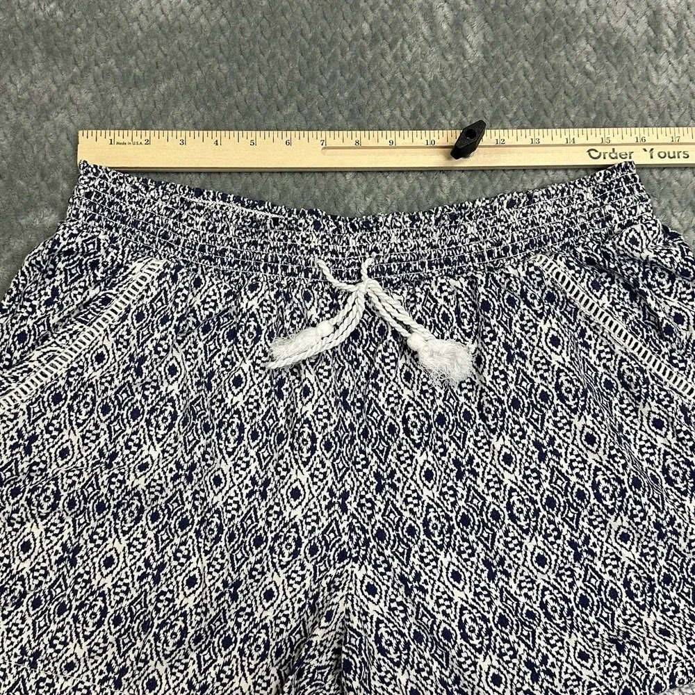 Briggs Womens Shorts XL Linen Resort Vaca Beach Lake Drawstring Tassel High Rise